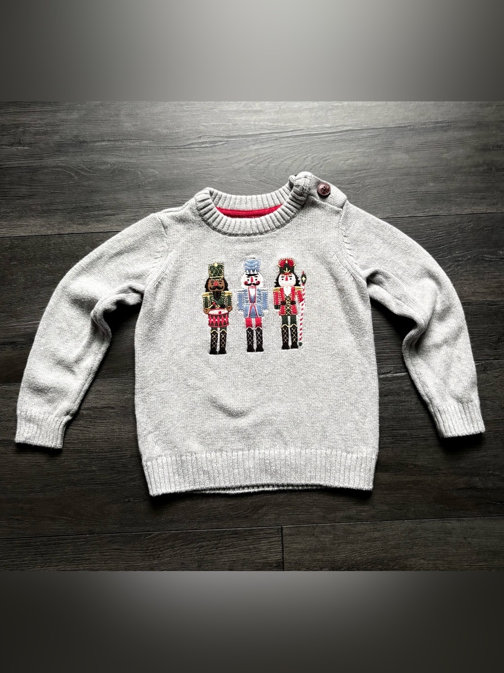 Gymboree Baby Boys Gray NYC Ballet Embroidered Nutcracker Sweater Holiday 2T